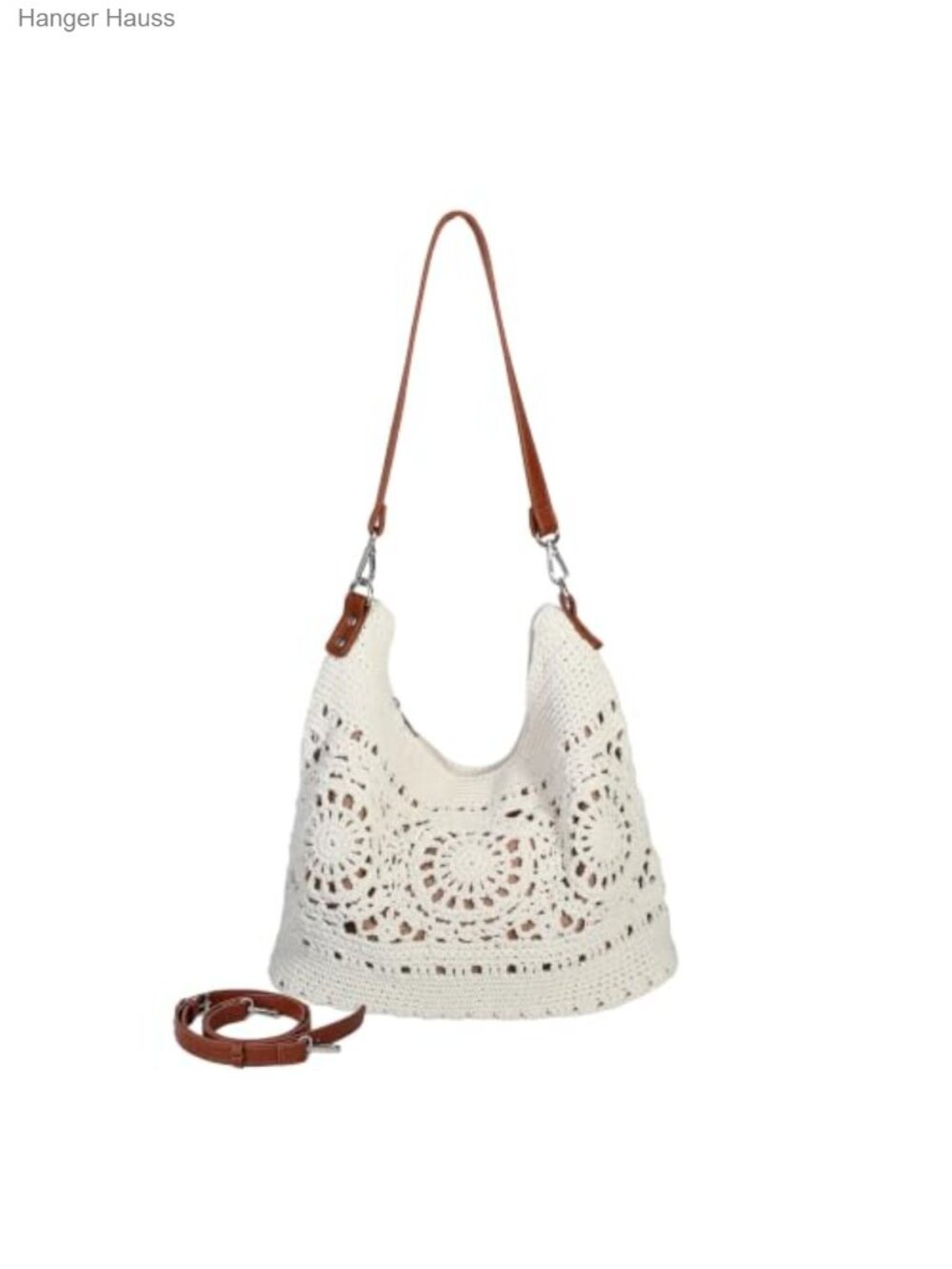 Boho Crochet Crossbody Bag Women Handmade Hobo Purse Large Tote for Summer